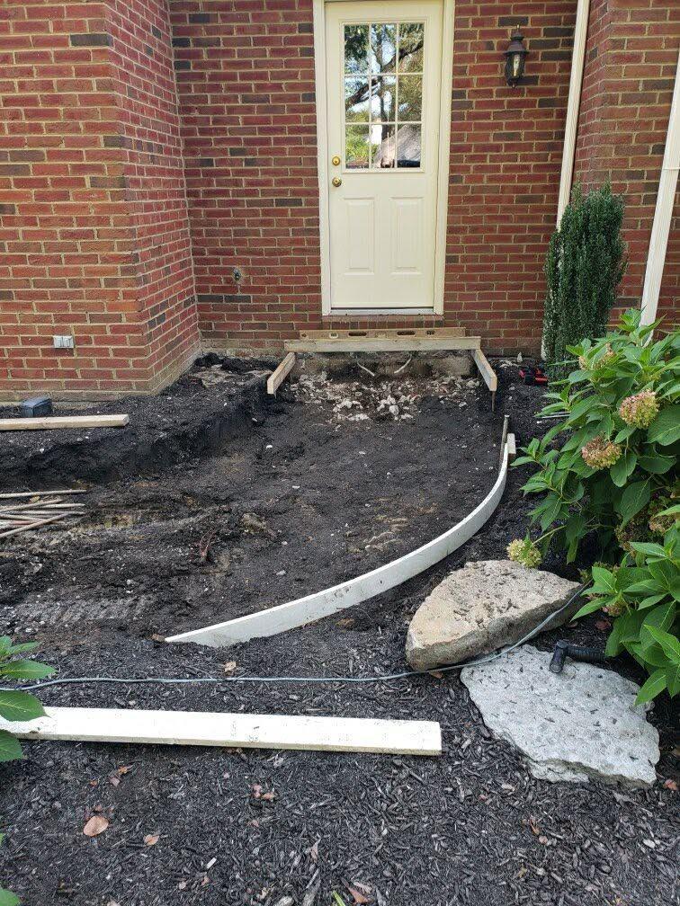 Walkway demolition and base prep