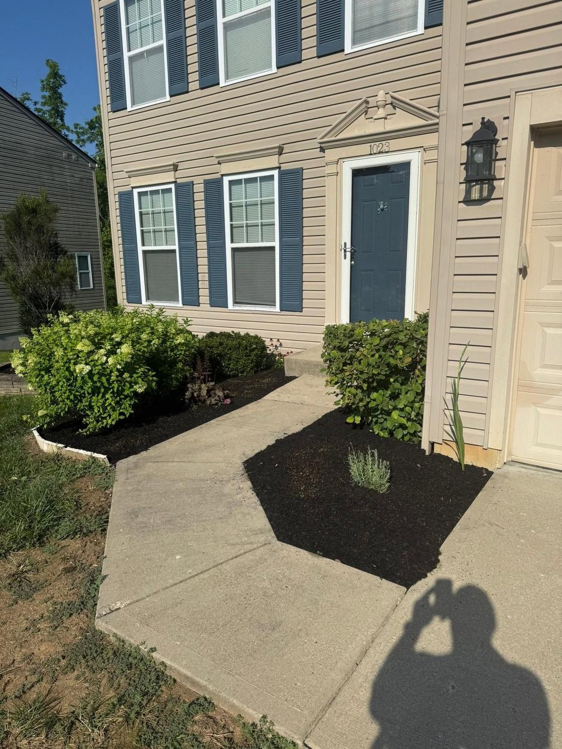 Mulched bed beside the walkway